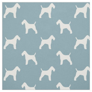 Wire Fox Terrier Silhouettes Pattern Fabric