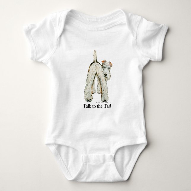 Wire Fox Terrier Tail Baby Bodysuit (Front)