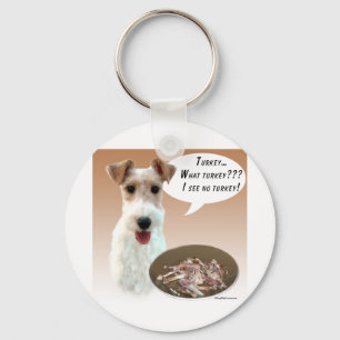 Wire Fox Terrier Turkey Key Ring