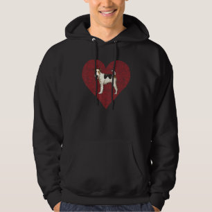 Wire Fox Terrier Valentines Day Dog Love Fingerpri Hoodie