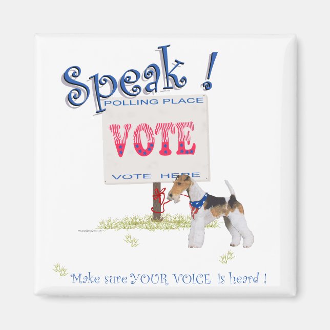 Wire Fox Terrier Voting Voice Magnet (Front)