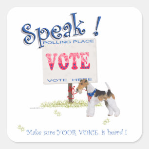 Wire Fox Terrier Voting Voice Square Sticker