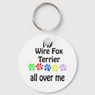 Wire Fox Terrier Walks Design Key Ring