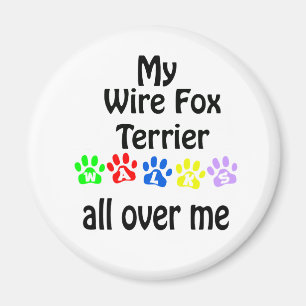 Wire Fox Terrier Walks Design Magnet