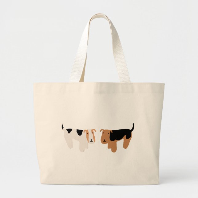 Wire Fox Terrier & Welsh Terrier Large Tote Bag (Front)