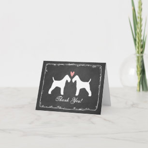 Wire Fox Terriers Wedding Thank You Card