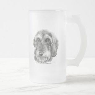 Wire-Haired Dachshund Frosted Glass Beer Mug
