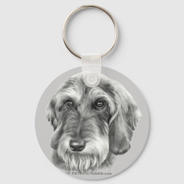 Wire-Haired Dachshund Key Ring (Front)