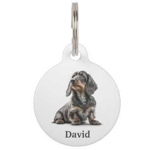 Wire-haired Dachshund Personalise Pet Tag