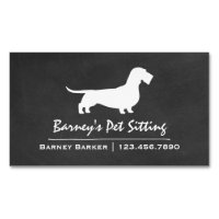 Wire Haired Dachshund Silhouette Chalkboard Style