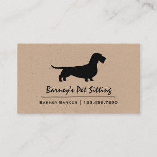 Wire Haired Dachshund Silhouette   Cool Wiener Dog Business Card