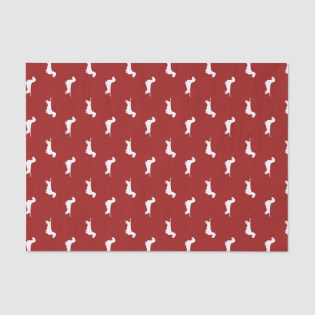 Wire Haired Dachshund Silhouettes Pattern Tissue Paper (Front)
