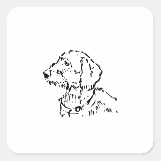 Wire Haired Dachshund  Square Sticker (Front)