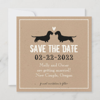 Wire Haired Dachshunds Wedding Save the Date Invitation