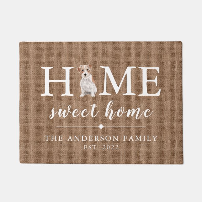 Wire Haired Jack Russell Home Sweet Home Doormat (Front)