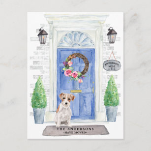 Wire Haired Jack Russell Moving Announcement Postcard