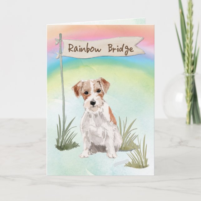 Wire Haired Jack Russell Pet Sympathy Over Rainbow Card (Front)