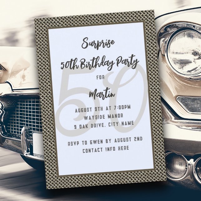 Wire Mesh Adult Male Birthday Party Invitation (Creator Uploaded)