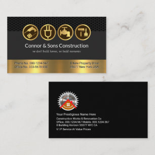 Wire Mesh Grey Gold Layers Handyman Business Card