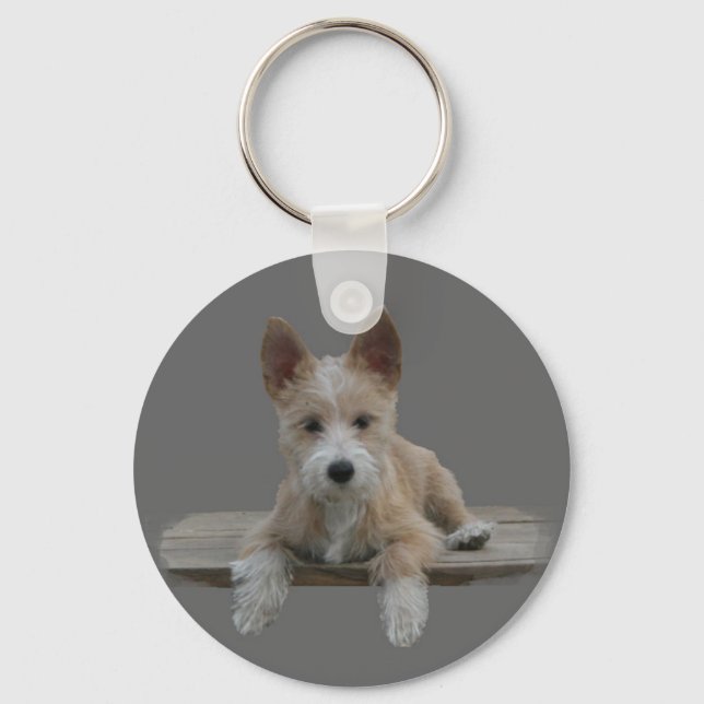 Wire Portuguese Podengo Pequeno Key Ring (Front)