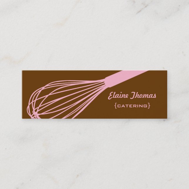 Wire Whisk Catering Card Pink & Brown (Front)