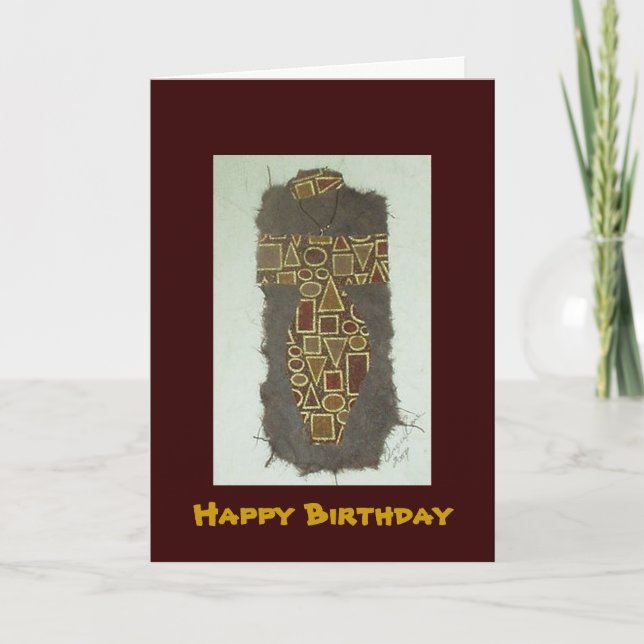 Wire Woman Ethnic Happy Birthday Card (Front)