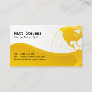Wire Yellow Globe Americas Business Card