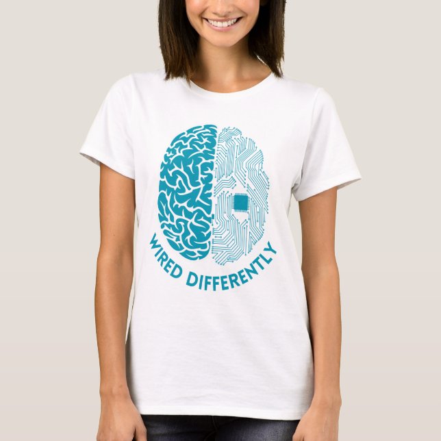 Wired Differently – Brain with Electronic Wiring T-Shirt (Front)