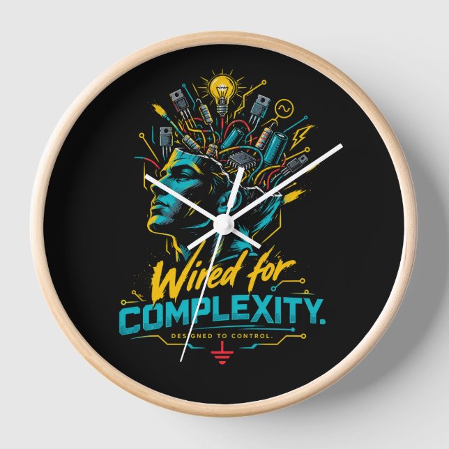 Wired For Complexity Control Engineering Clock (Front)