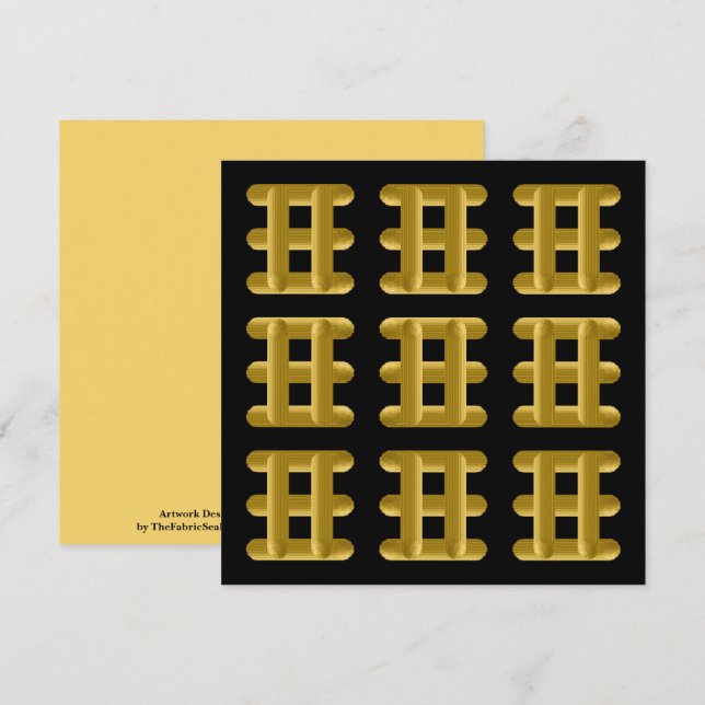 Wired Golden Cord Squared Pattern Gold On Black Card (Front/Back)