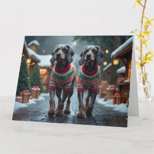 Wired Haired Pointing Griffon Dogs Christmas Snow Card