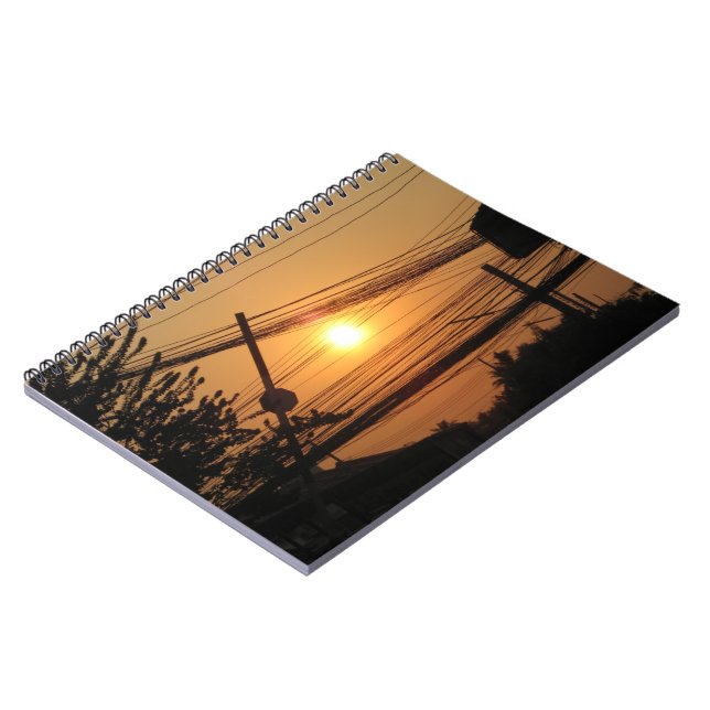 Wired Sunset ... Krung Thep, Thailand Spiral Notebook (Left Side)