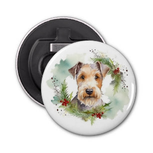 Wirefox Terrier Christmas Wreath Festive Pup Bottle Opener