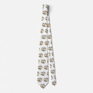 Wirefox Terrier Christmas Wreath Festive Pup Tie