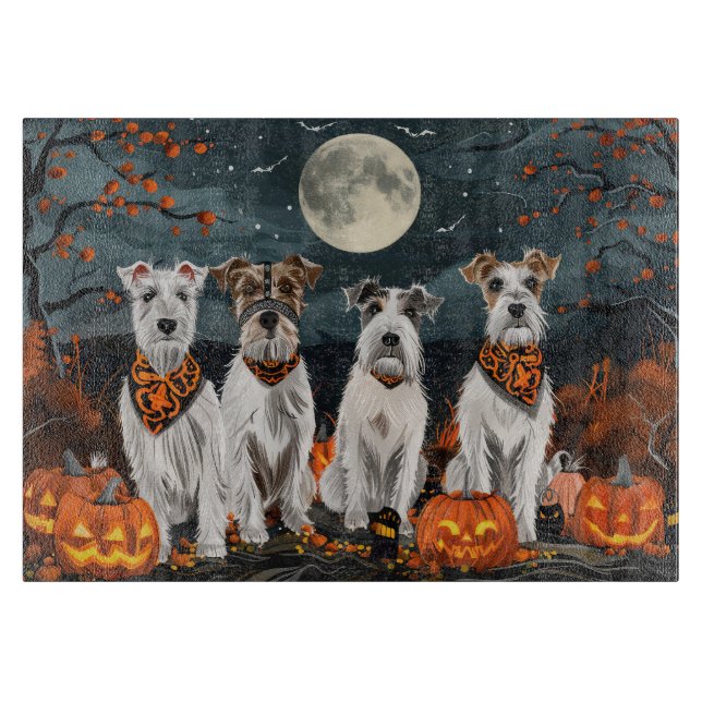 Wirefox Terrier Halloween Spooky  Cutting Board (Front)