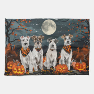 Wirefox Terrier Halloween Spooky Tea Towel