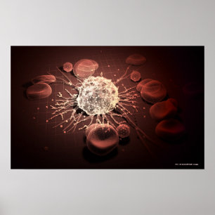 Wireframe of cancer cells poster
