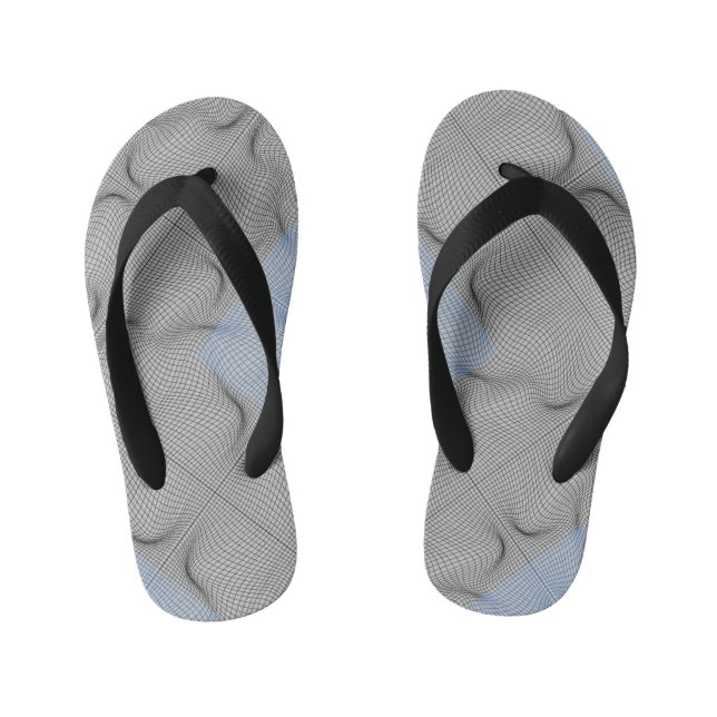Wireframe pattern 08.B LGrey BG Kid's Jandals (Footbed)