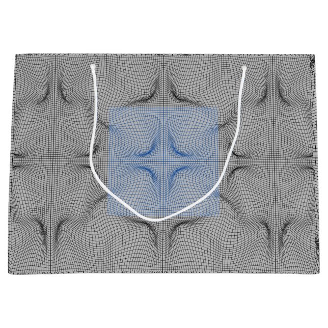 Wireframe pattern 08.B LGrey BG Large Gift Bag (Front)