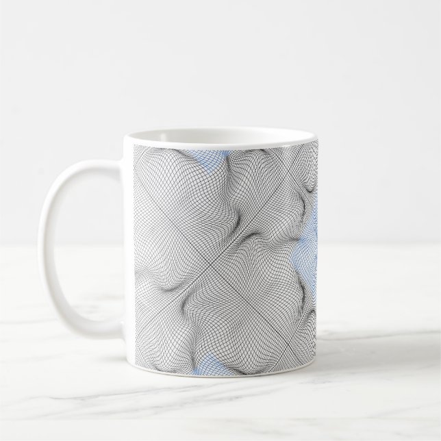 Wireframe pattern 08.B White BG Coffee Mug (Left)
