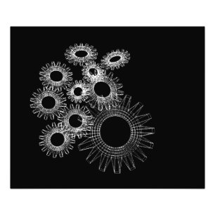Wireframe, skeleton three-dimensional model photo print