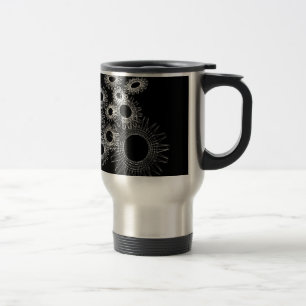 Wireframe, skeleton three-dimensional model travel mug