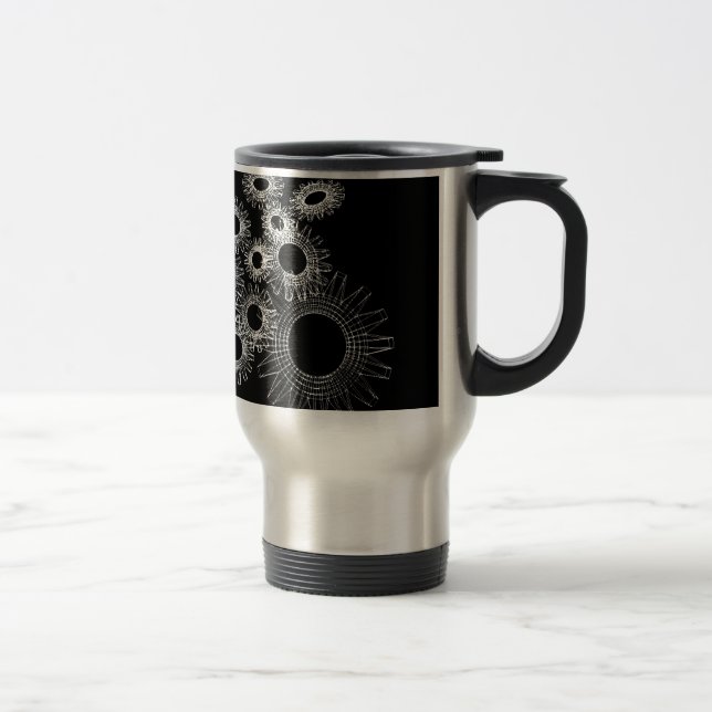 Wireframe, skeleton three-dimensional model travel mug (Right)