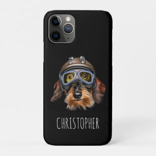 Wirehair Dachshund Dog with Helmet Case-Mate iPhone Case
