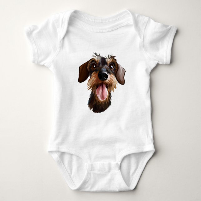 Wirehaired Dachshund Baby Bodysuit (Front)