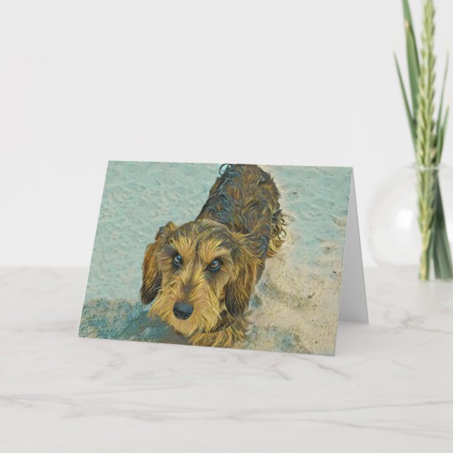 wirehaired dachshund card (Front)