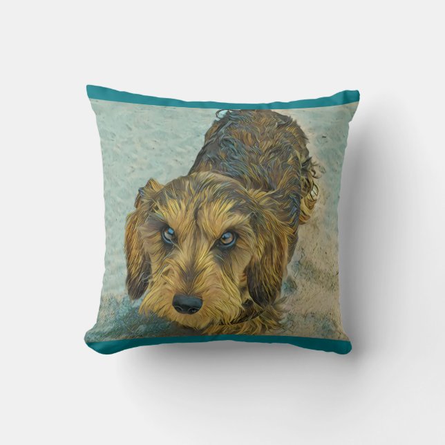 wirehaired dachshund cushion (Front)
