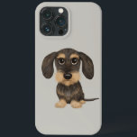 Wirehaired Dachshund | Cute Cartoon Dog Teckel iPhone 13 Pro Max Case<br><div class="desc">Wirehaired Dachshund Lover's iPhone Case. Wild boar and tan coloured Teckel.</div>