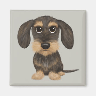 Wirehaired Dachshund | Cute Cartoon Dog Teckel Magnet
