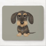 Wirehaired Dachshund | Cute Cartoon Dog Teckel Mouse Pad<br><div class="desc">A fun mousepad for wire haired Dachshund lovers. Wirehaired wild boar and tan colored Teckel. Visit Jenn's Doodle World for even more accessories for home and office with this funny dog and more original wiener dog designs.</div>